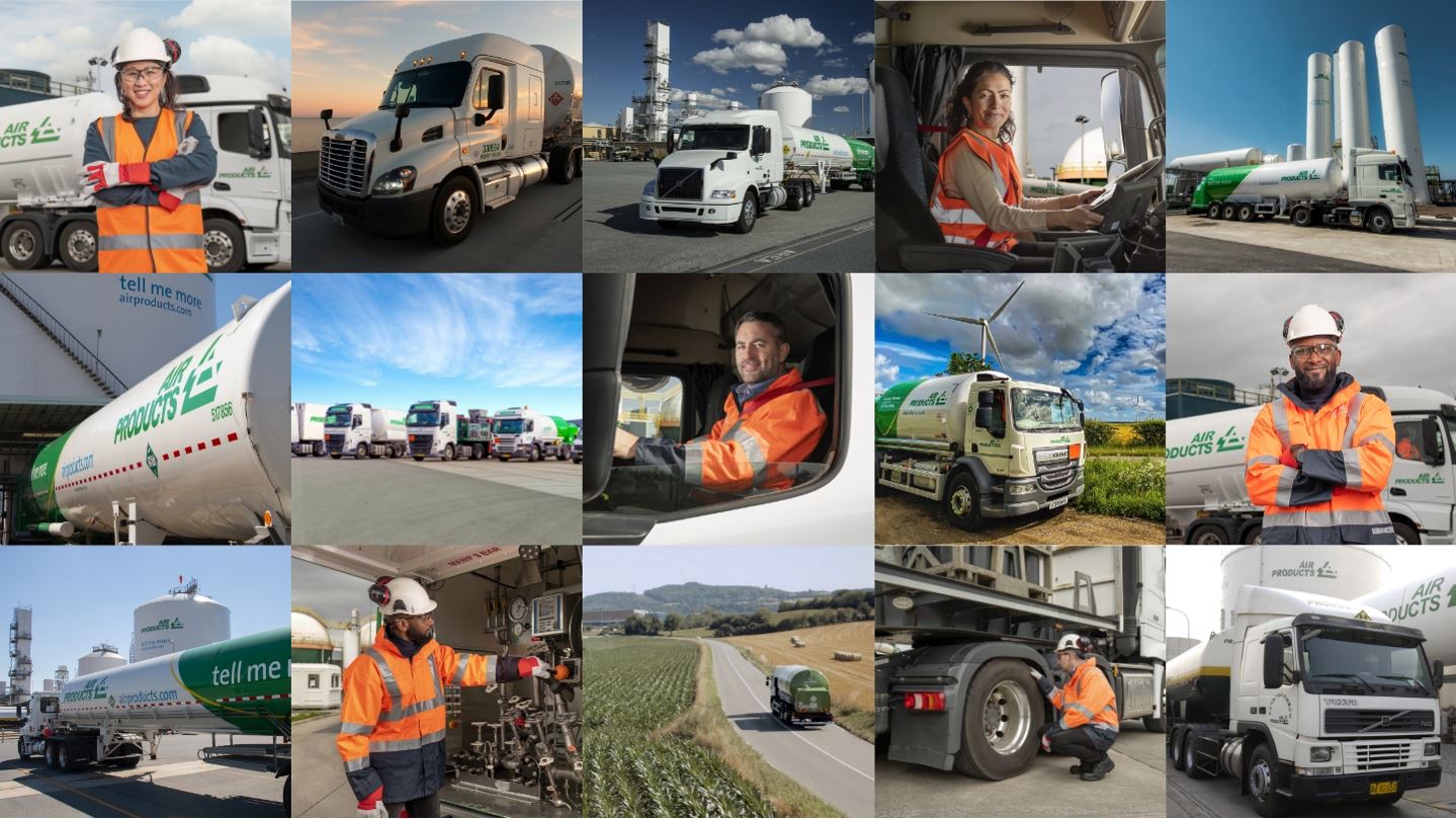 Collage of Air Products truck drivers