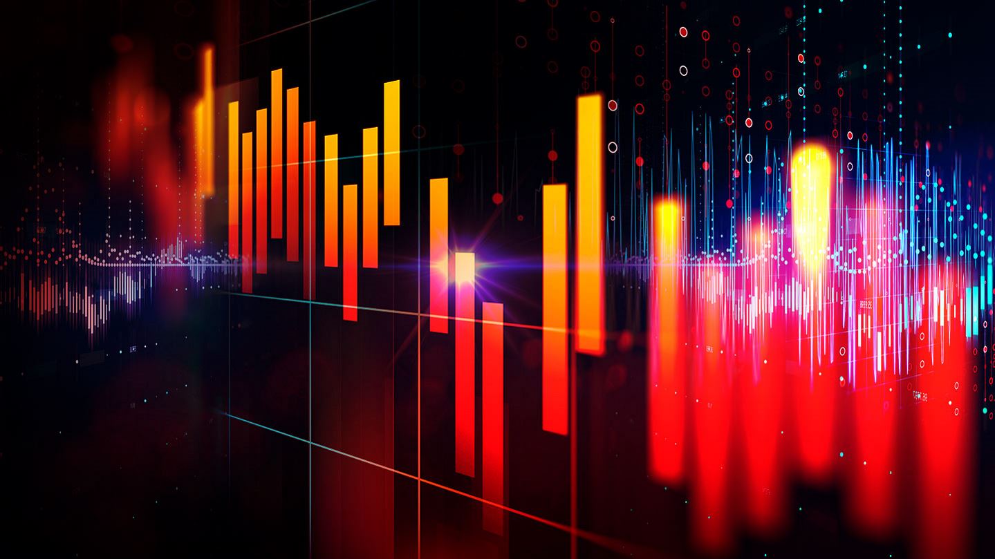 Graph with indicator and volume data